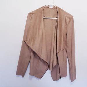 Mote khaki faux suede moto jacket
